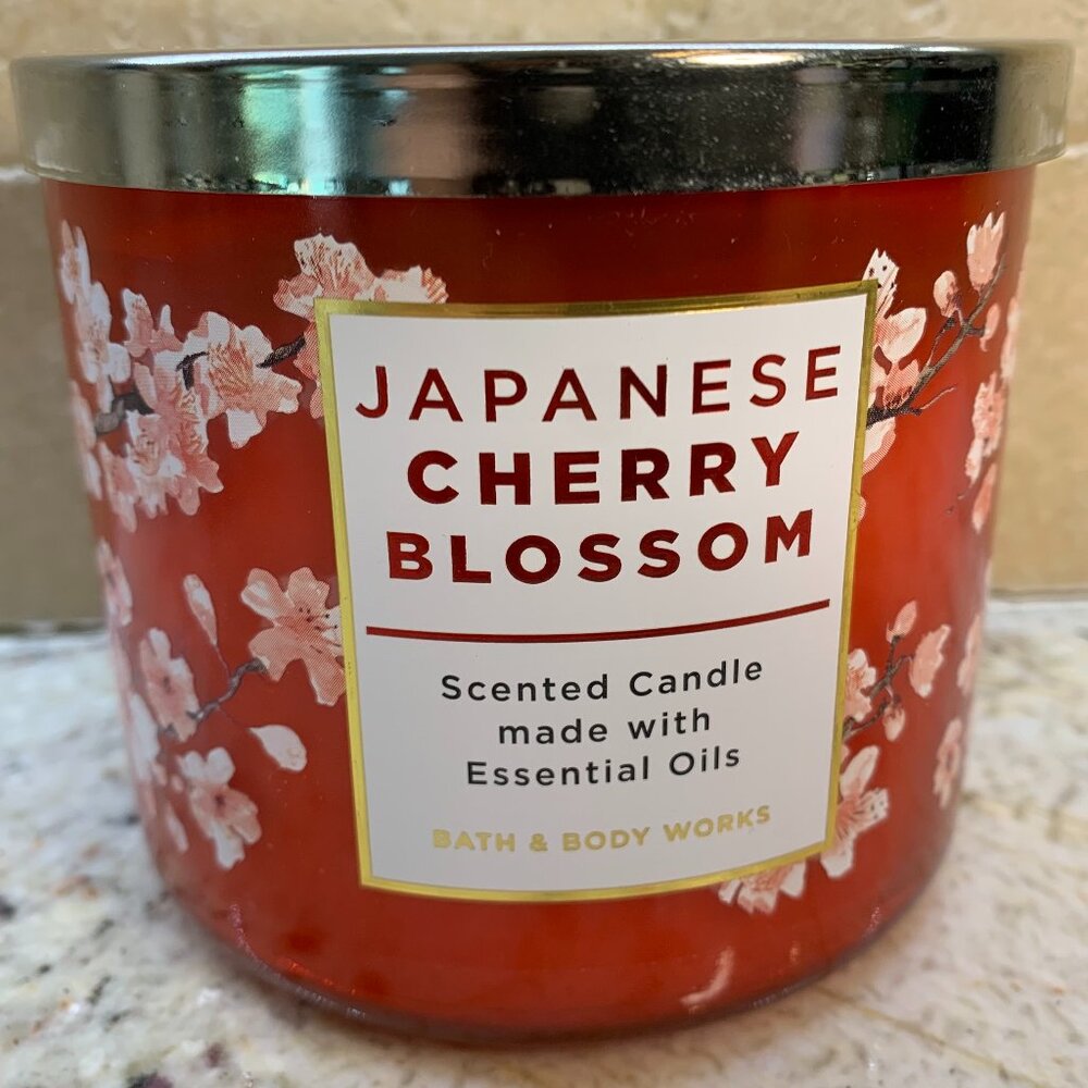 Bath & Body Works Candle Japanese Cherry Blossom 3 Wick NEW